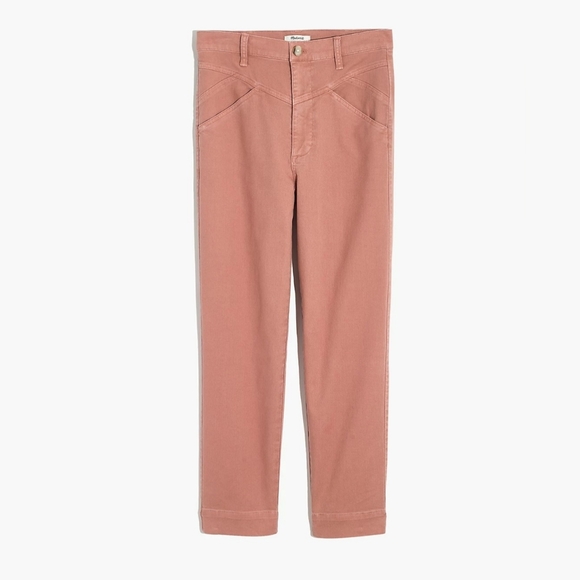 Madewell Pink Yoke Edition Tapered Pants Size 31 Classic Boho Chic Academia - Picture 5 of 15